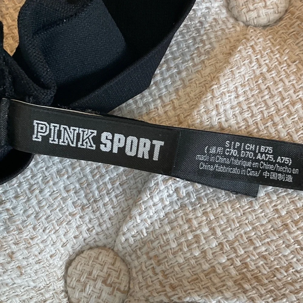 PINK Victoria's Secret Black Mesh Sports Bra